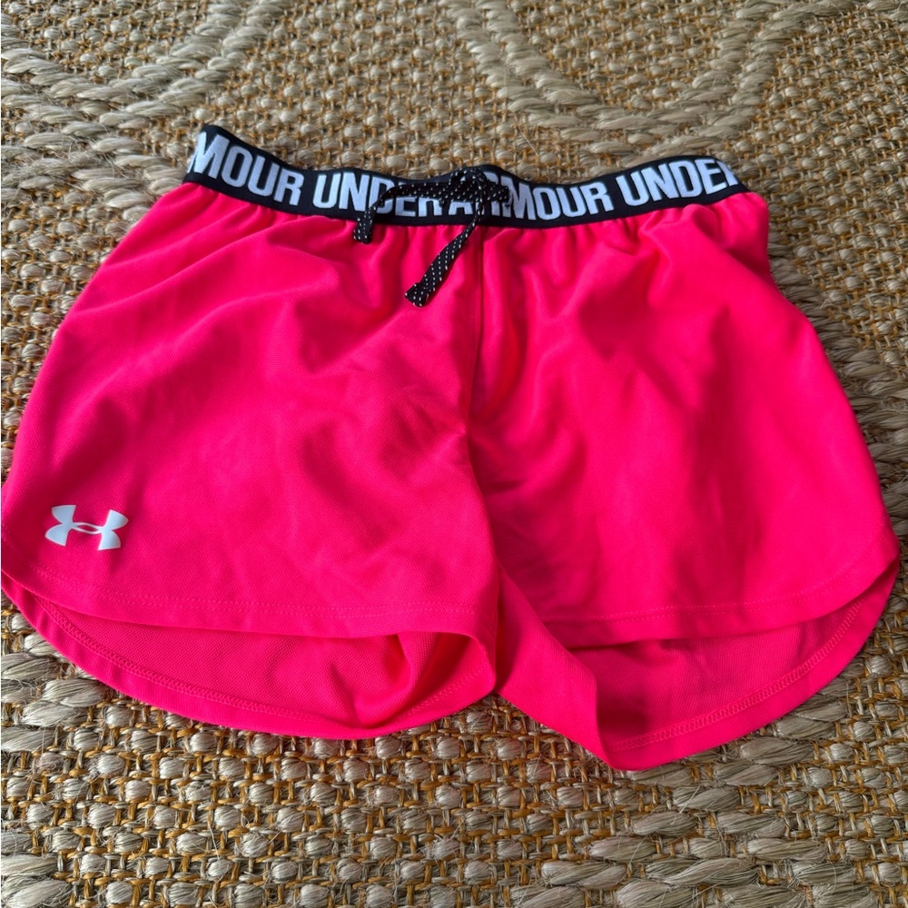Under Armour Girls Hot Pink Performance Shorts Size YLG